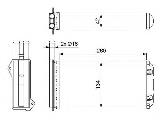 Теплообмінник, опалення салону NRF 52220