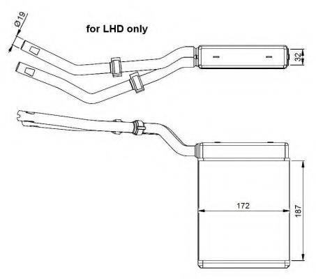 Теплообмінник, опалення салону NRF 54303