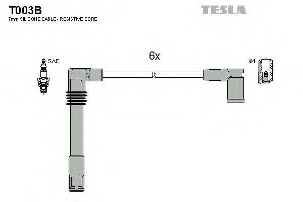TESLA T003B Комплект дротів запалення