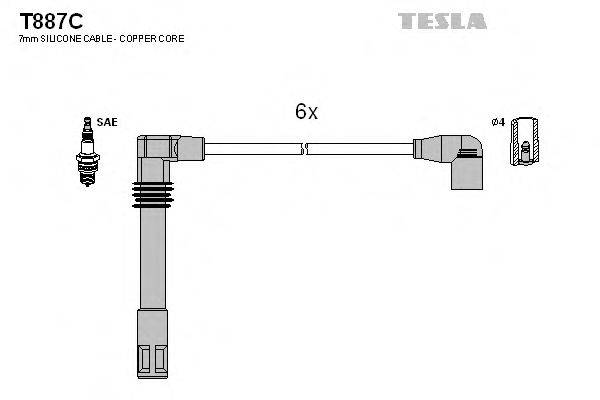 TESLA T887C Комплект дротів запалення
