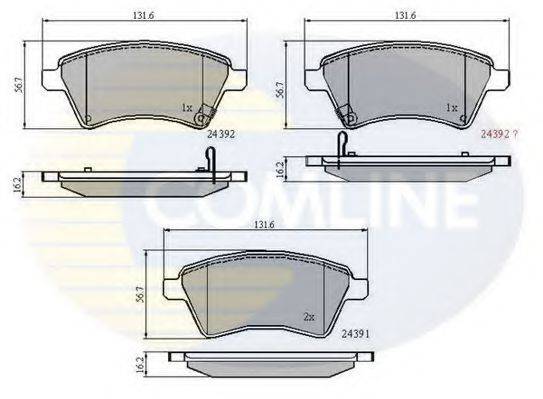 Комплект гальмівних колодок, дискове гальмо COMLINE CBP31513