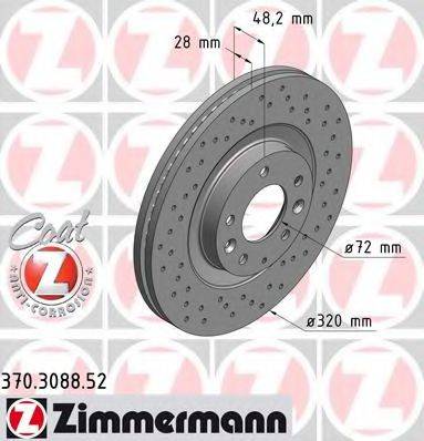 гальмівний диск ZIMMERMANN 370.3088.52